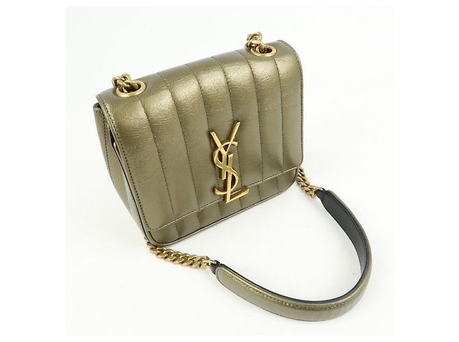 Autre Marque SAINT LAURENT PARIS Borsa a tracolla Vicky in pelle Borsa crossbody Oro - vista 4