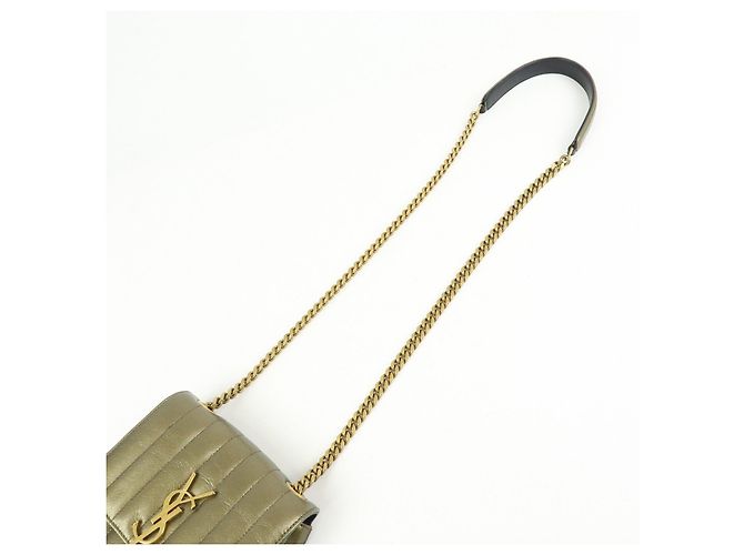 Autre Marque SAINT LAURENT PARIS Borsa a tracolla Vicky in pelle Borsa crossbody Oro - vista 6