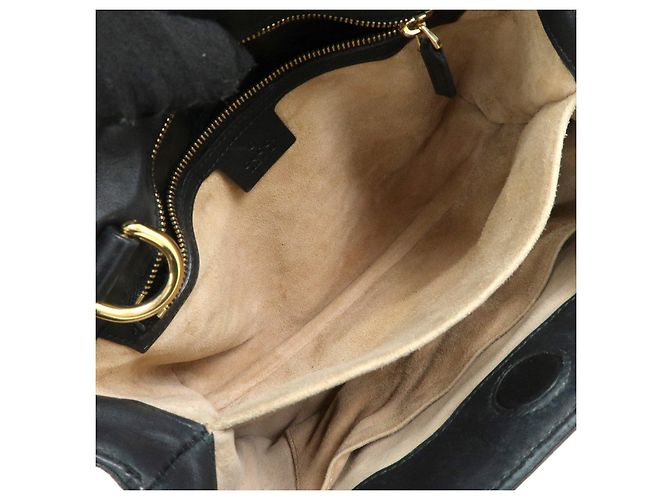 GUCCI Sylvie Sherry Canvas Leather 2Way Shoulder Bag Black 460331 - vista 20