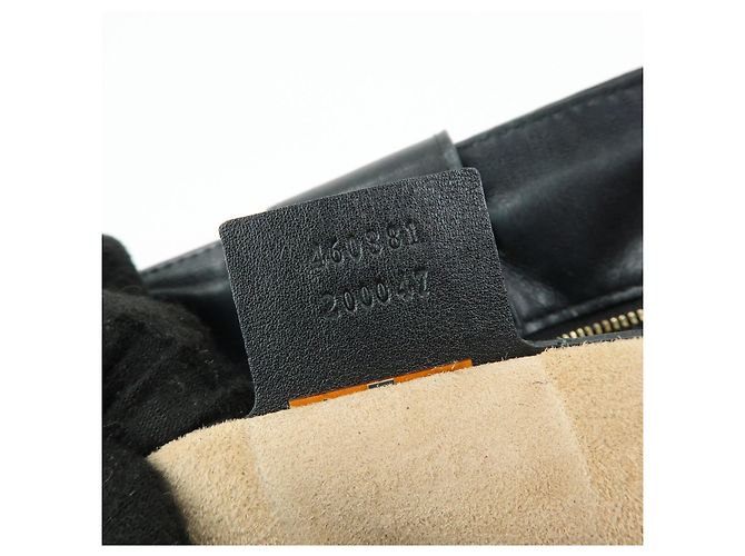 GUCCI Sylvie Sherry Canvas Leather 2Way Shoulder Bag Black 460331 - vista 24