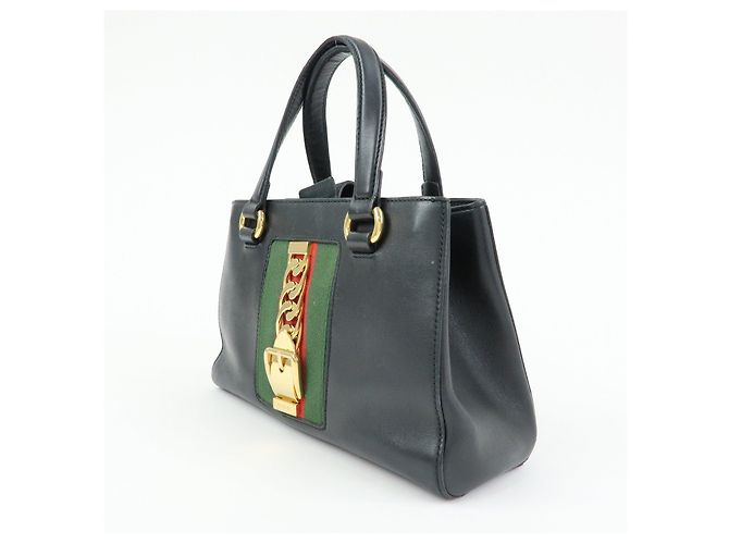 GUCCI Sylvie Sherry Canvas Leather 2Way Shoulder Bag Black 460331 - vista 3
