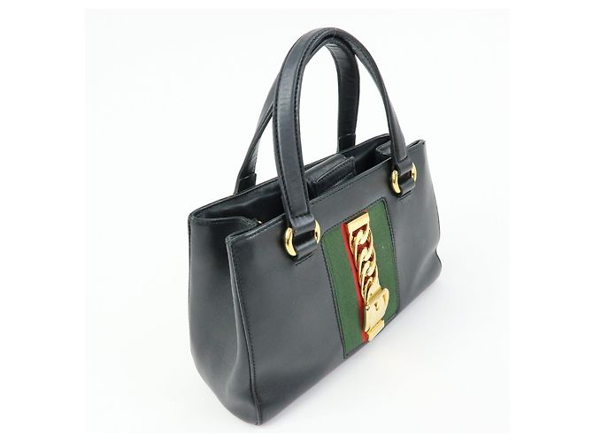 GUCCI Sylvie Sherry Canvas Leather 2Way Shoulder Bag Black 460331 - vista 4