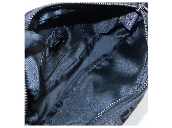 Borsa a tracolla FENDI Zucchino Canvas Leather Black 8BR324 - vista 20