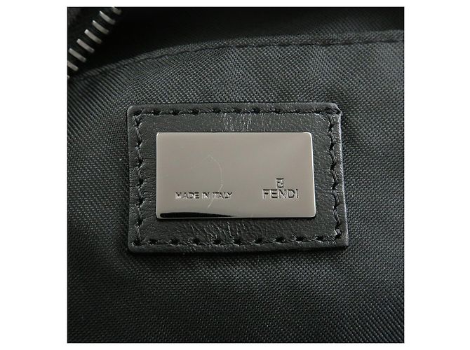 Borsa a tracolla FENDI Zucchino Canvas Leather Black 8BR324 - vista 24