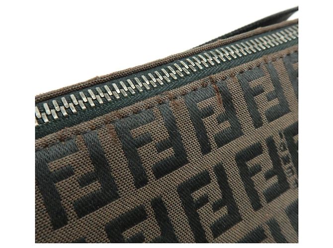 Borsa a tracolla FENDI Zucca Canvas Leather Brown Black 7VA003 - vista 15