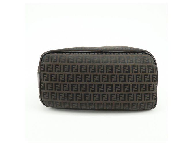 Borsa a tracolla FENDI Zucca Canvas Leather Brown Black 7VA003 - vista 5