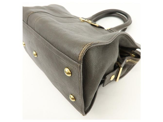 Autre Marque SAINT LAURENT PARIS Borsa 2WAY Cabas Chyc in pelle Grigio 370699 - vista 11