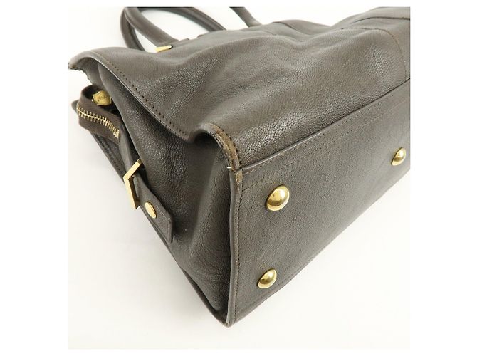Autre Marque SAINT LAURENT PARIS Borsa 2WAY Cabas Chyc in pelle Grigio 370699 - vista 12