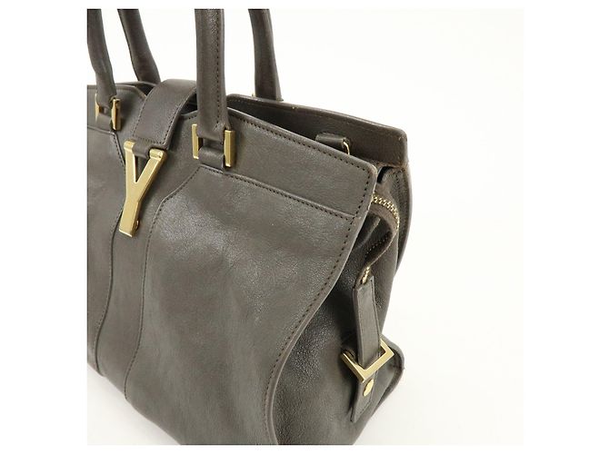 Autre Marque SAINT LAURENT PARIS Borsa 2WAY Cabas Chyc in pelle Grigio 370699 - vista 14