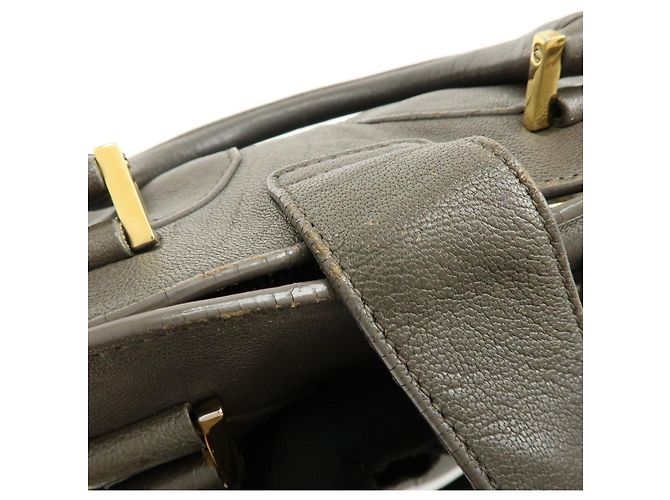 Autre Marque SAINT LAURENT PARIS Borsa 2WAY Cabas Chyc in pelle Grigio 370699 - vista 15