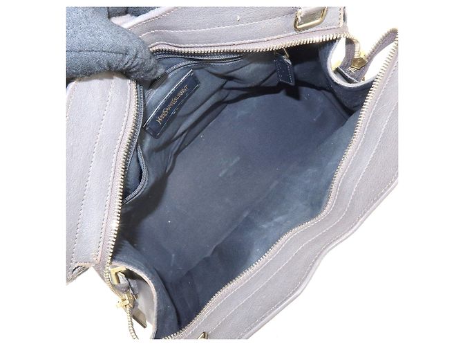 Autre Marque SAINT LAURENT PARIS Borsa 2WAY Cabas Chyc in pelle Grigio 370699 - vista 20