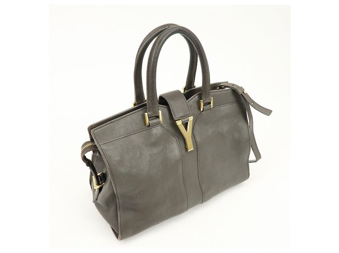 Autre Marque SAINT LAURENT PARIS Borsa 2WAY Cabas Chyc in pelle Grigio 370699 - vista 4