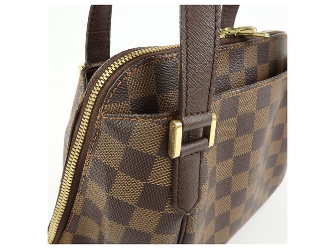 Borsa Louis Vuitton Damier Canvas Belem PM Ebene Brown N51173 - vista 13