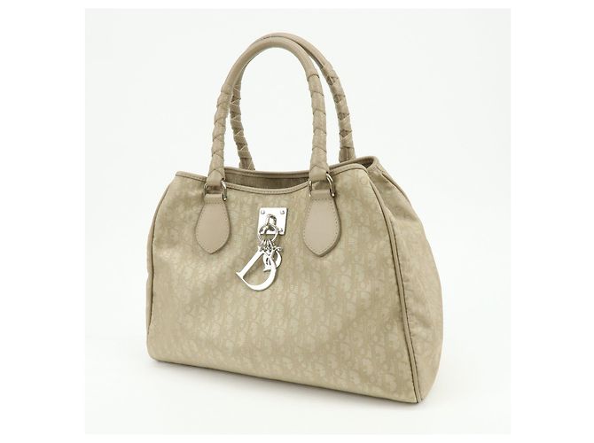 Borsa a mano Christian Dior Romantic Trotter in PVC e pelle Beige - vista 3