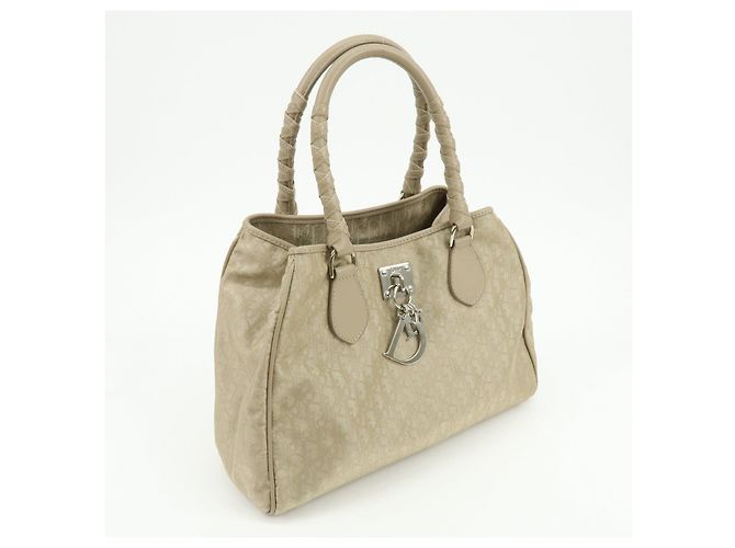 Borsa a mano Christian Dior Romantic Trotter in PVC e pelle Beige - vista 4