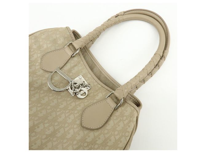 Borsa a mano Christian Dior Romantic Trotter in PVC e pelle Beige - vista 7