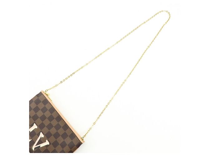 Louis Vuitton Damier Ebene Pochette Double Zip Rose Ballerine N60254 - vista 6