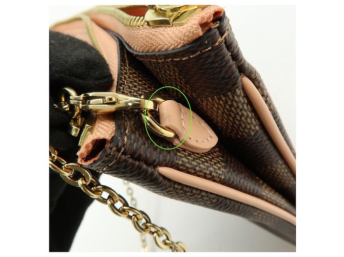Louis Vuitton Damier Ebene Pochette Double Zip Rose Ballerine N60254 - vista 9