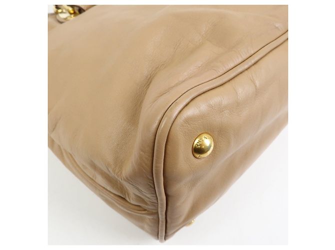 PRADA Borsa a mano e a tracolla 2Way in pelle di vitello morbida Light Brown BN1902 - vista 13
