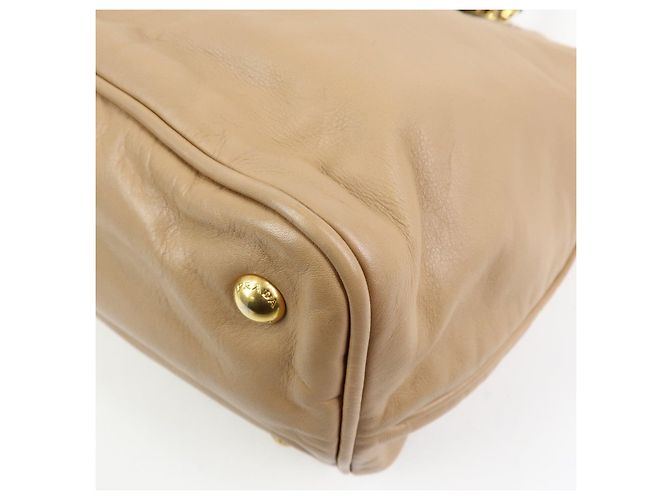 PRADA Borsa a mano e a tracolla 2Way in pelle di vitello morbida Light Brown BN1902 - vista 14