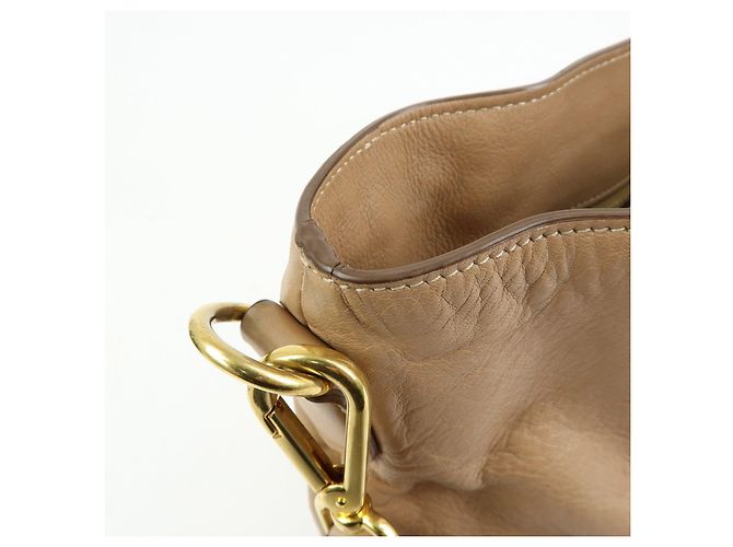 PRADA Borsa a mano e a tracolla 2Way in pelle di vitello morbida Light Brown BN1902 - vista 15