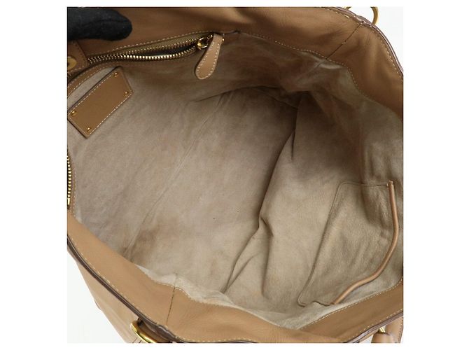 PRADA Borsa a mano e a tracolla 2Way in pelle di vitello morbida Light Brown BN1902 - vista 19