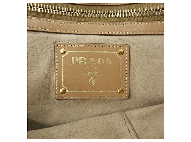 PRADA Borsa a mano e a tracolla 2Way in pelle di vitello morbida Light Brown BN1902 - vista 23