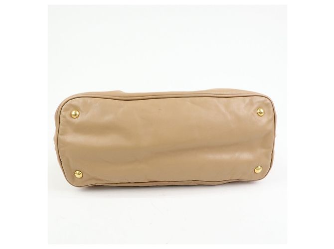 PRADA Borsa a mano e a tracolla 2Way in pelle di vitello morbida Light Brown BN1902 - vista 5