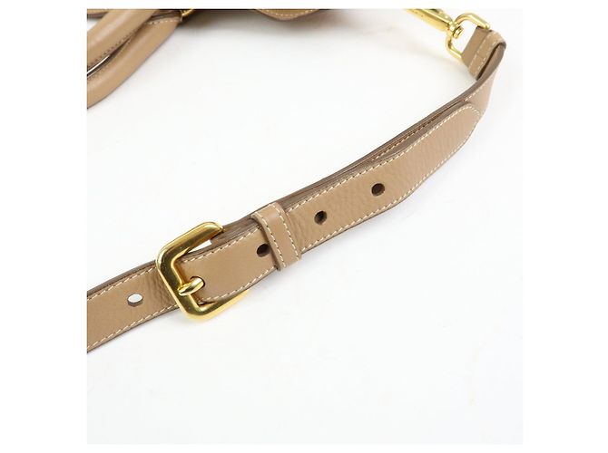 PRADA Borsa a mano e a tracolla 2Way in pelle di vitello morbida Light Brown BN1902 - vista 8