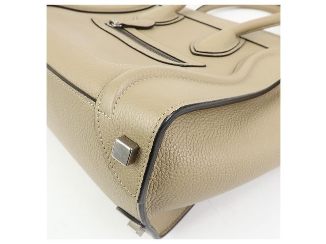 Céline CELINE Luggage Bolso Tote de piel de becerro Bolso de mano Beige - vista 11