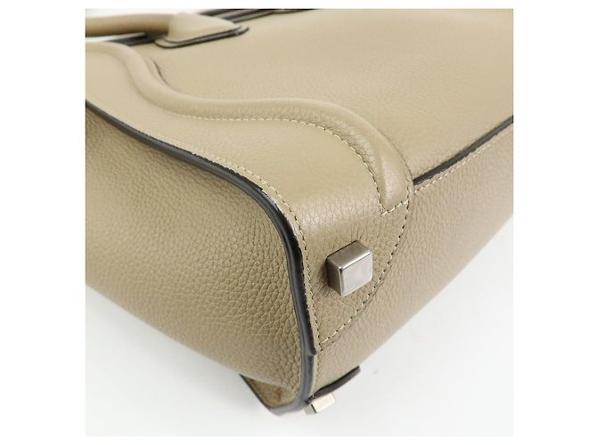 Céline CELINE Luggage Bolso Tote de piel de becerro Bolso de mano Beige - vista 12