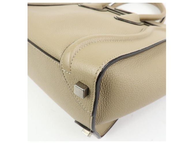 Céline CELINE Luggage Bolso Tote de piel de becerro Bolso de mano Beige - vista 13