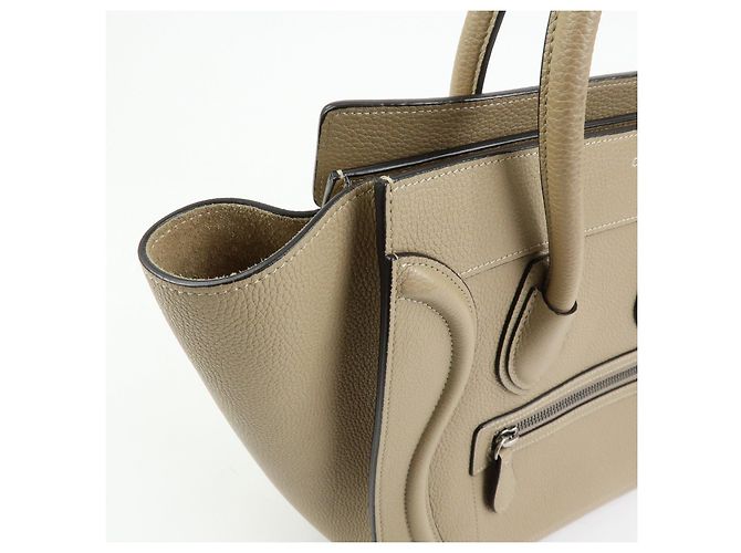 Céline CELINE Luggage Bolso Tote de piel de becerro Bolso de mano Beige - vista 14