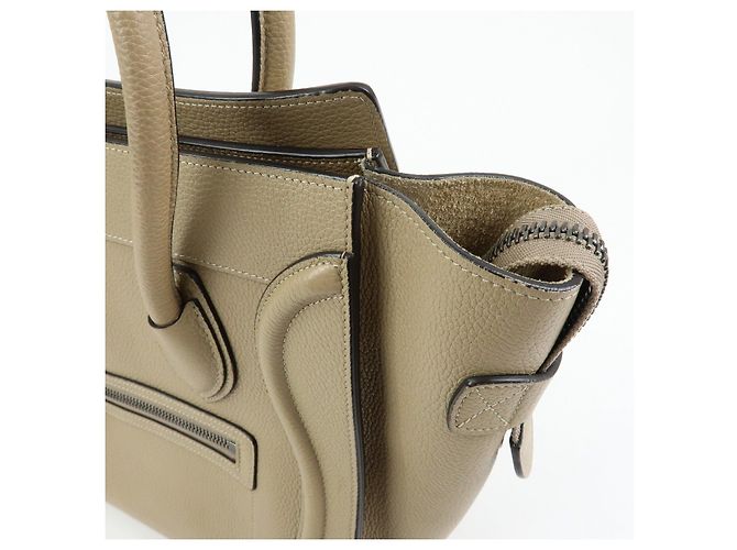 Céline CELINE Luggage Bolso Tote de piel de becerro Bolso de mano Beige - vista 15