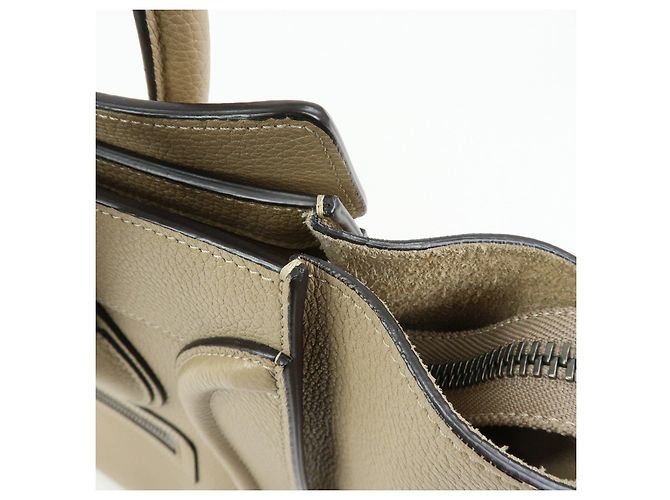 Céline CELINE Luggage Bolso Tote de piel de becerro Bolso de mano Beige - vista 16