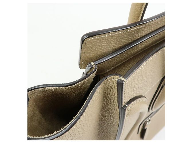 Céline CELINE Luggage Bolso Tote de piel de becerro Bolso de mano Beige - vista 17