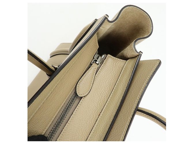 Céline CELINE Luggage Bolso Tote de piel de becerro Bolso de mano Beige - vista 18