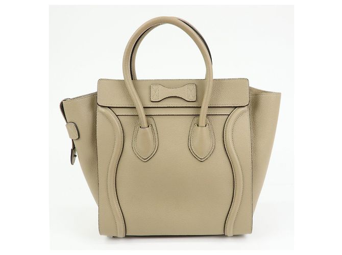 Céline CELINE Luggage Bolso Tote de piel de becerro Bolso de mano Beige - vista 2