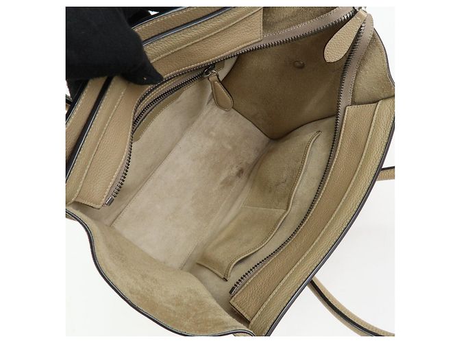 Céline CELINE Luggage Bolso Tote de piel de becerro Bolso de mano Beige - vista 20