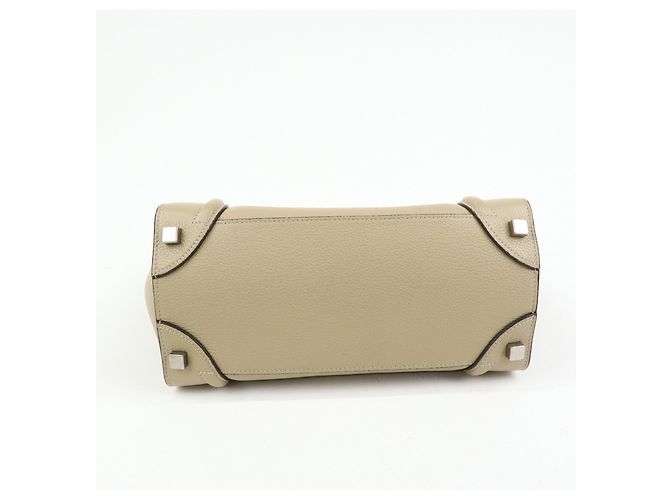 Céline CELINE Luggage Bolso Tote de piel de becerro Bolso de mano Beige - vista 5