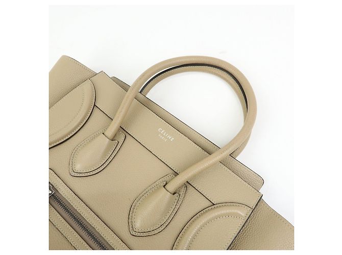 Céline CELINE Luggage Bolso Tote de piel de becerro Bolso de mano Beige - vista 6