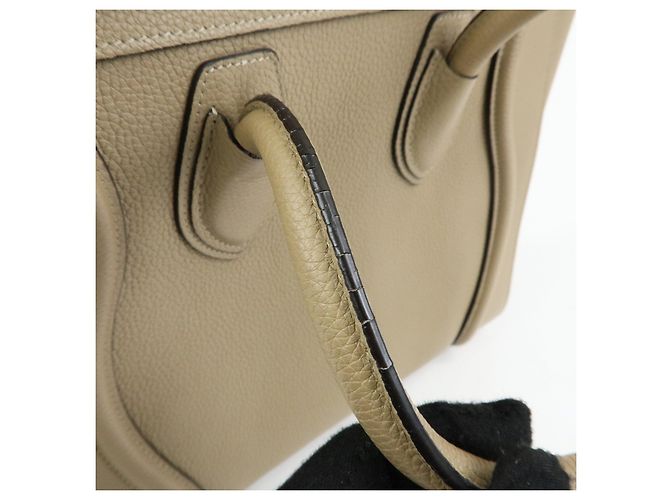 Céline CELINE Luggage Bolso Tote de piel de becerro Bolso de mano Beige - vista 9