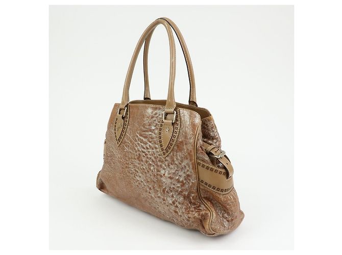 FENDI Borsa Tote Ethnico in pelle Borsa a spalla Camel 8BN162 - vista 3