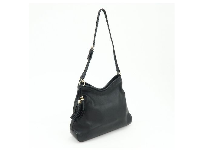 Borsa a tracolla GUCCI Marrakech in pelle Nera 257026 - vista 4