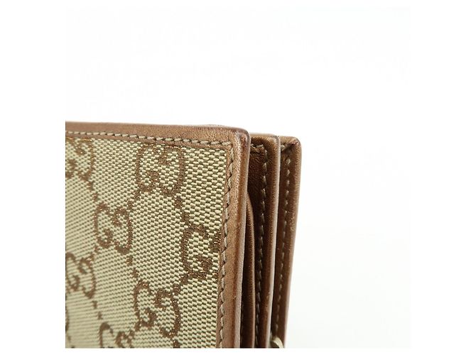 GUCCI Interlocking G GG Canvas Leder Long Wallet Light Brown - Ansicht 11