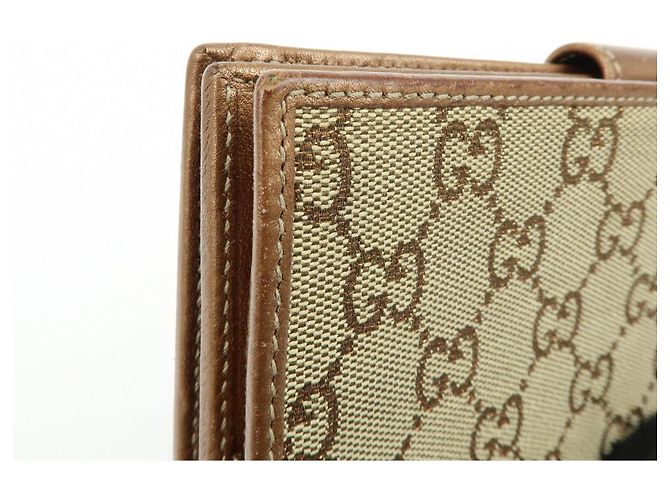 GUCCI Interlocking G GG Canvas Leder Long Wallet Light Brown - Ansicht 12