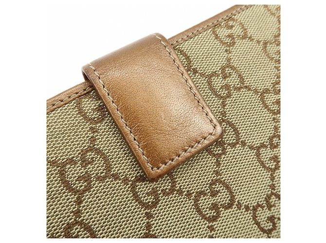 GUCCI Interlocking G GG Canvas Leder Long Wallet Light Brown - Ansicht 14