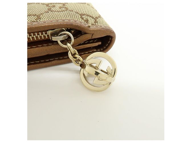 GUCCI Interlocking G GG Canvas Leder Long Wallet Light Brown - Ansicht 15