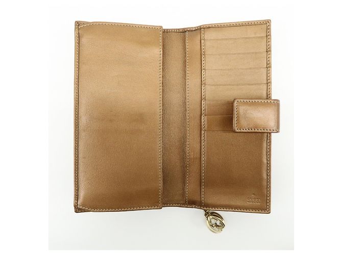 GUCCI Interlocking G GG Canvas Leder Long Wallet Light Brown - Ansicht 16