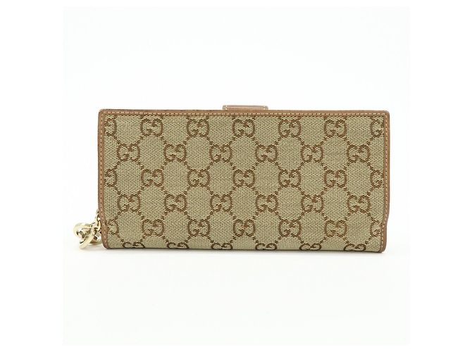 GUCCI Interlocking G GG Canvas Leder Long Wallet Light Brown - Ansicht 2